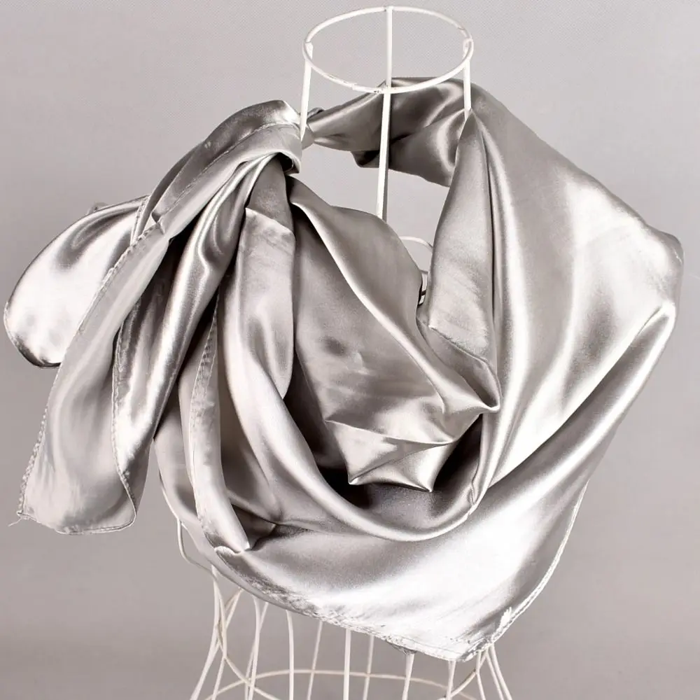 Мешковатая шапочка с напуском квадратный платок на голову 90*90 см шелковый