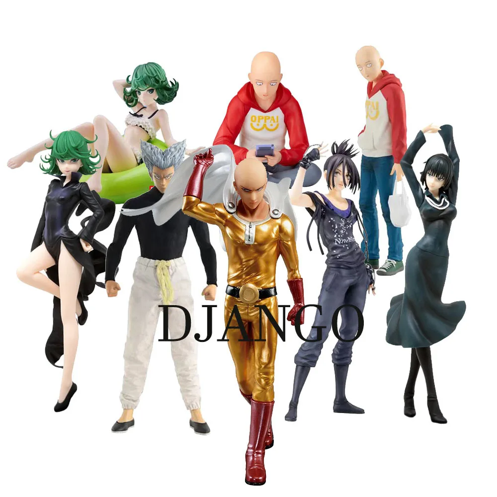 2Pcs/Set 20CM PVC Anime Figure One Punch Man Saitama Genos Tatsumaki Garou GENOS TERRIBLE TORNADO Figurine Manga Toys Dolls