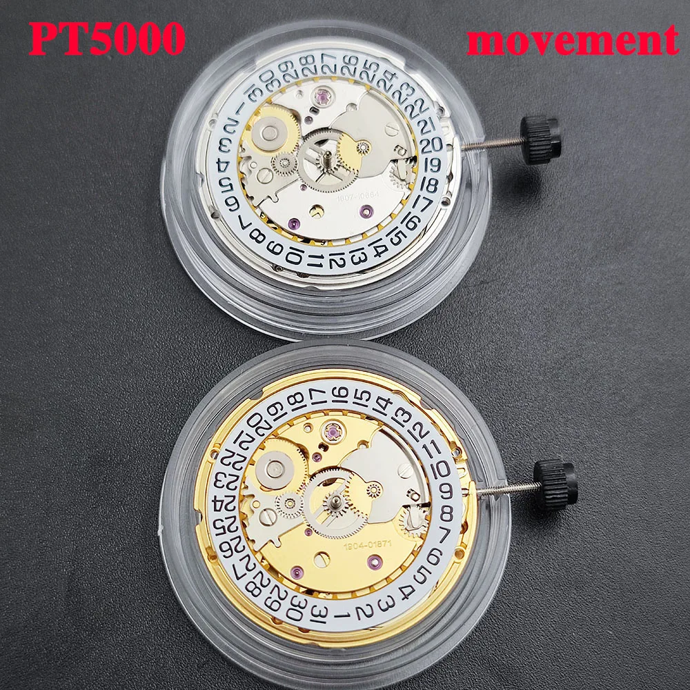 PT5000 movement 21600 BPH-28800 Bph date display Clone 2824 25 Gems