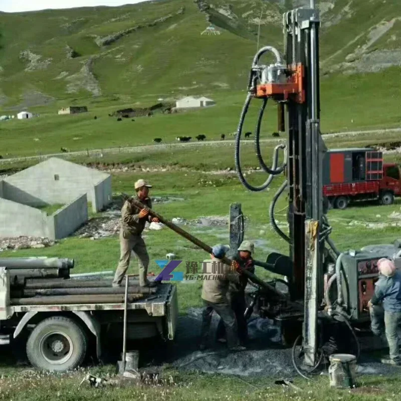 100 м 300 400 гусеничный дизельный двигатель машина для бурения водяных скважин