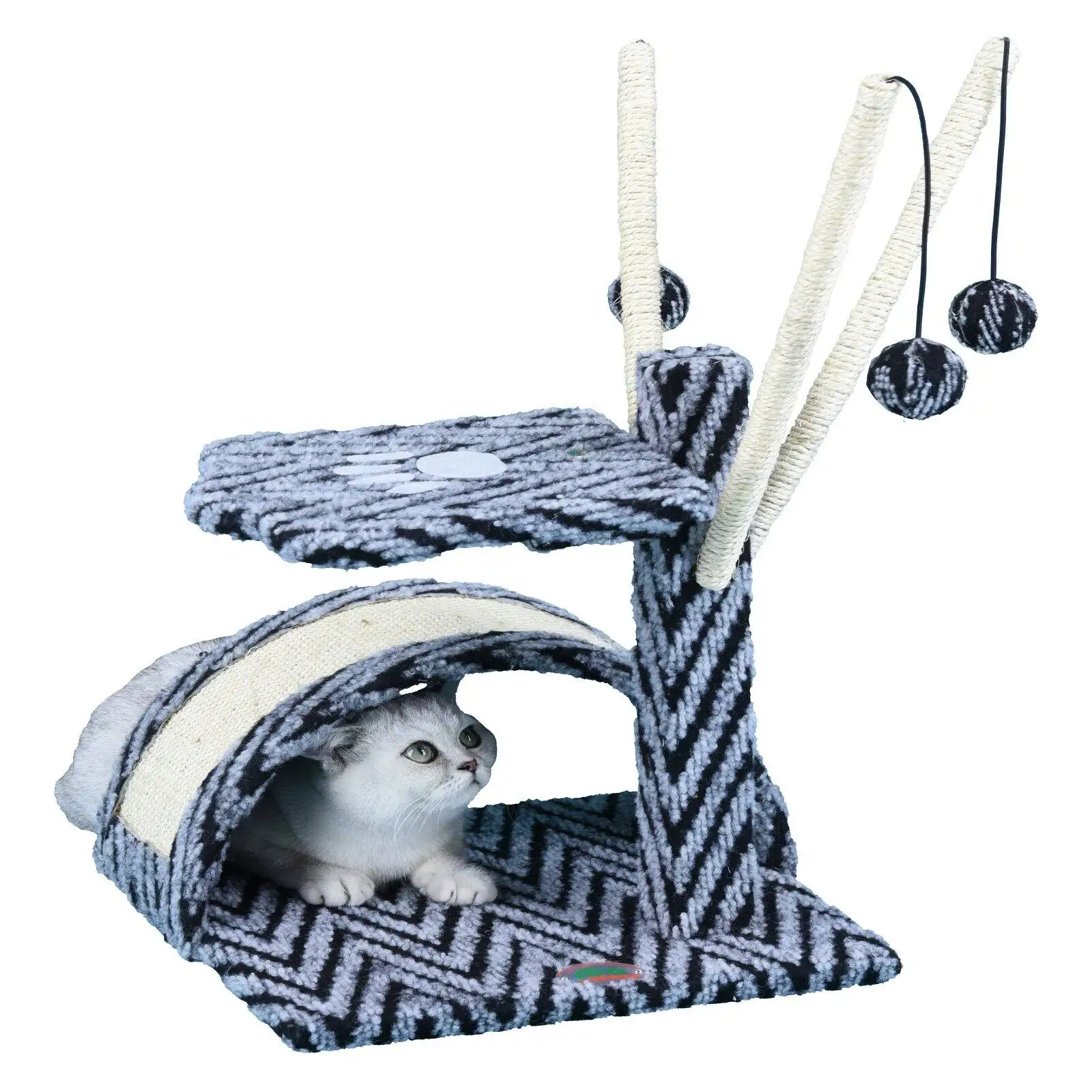 

Free Shipping Go Pet Club Cat Tree - Grey and Tan - 22 in.