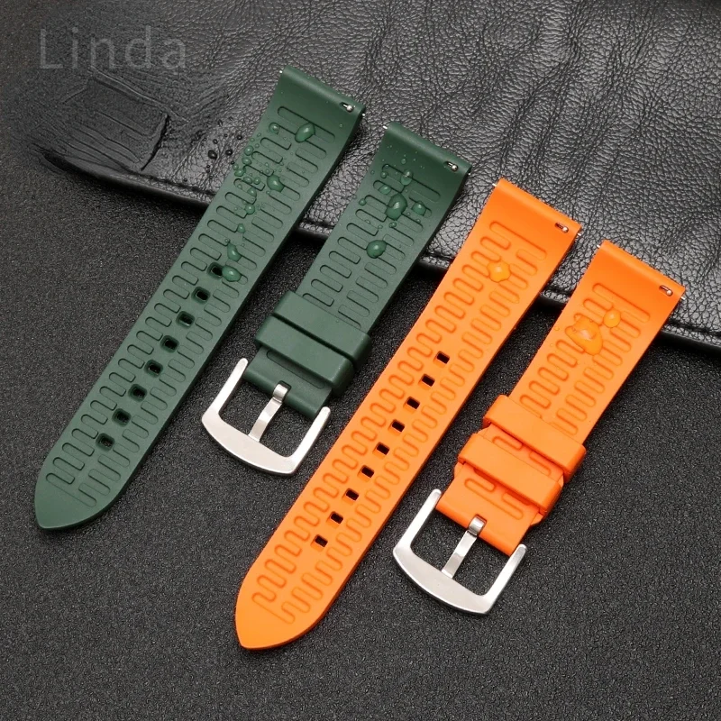 Ремешок силиконовый для часов Rolex Omega Seiko Mido мужской водонепроницаемый браслет с