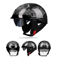 summer fashion handmade carbon fiber motorcycle half face helmet high quality vintage motorbike scooter riding jet capacete moto
