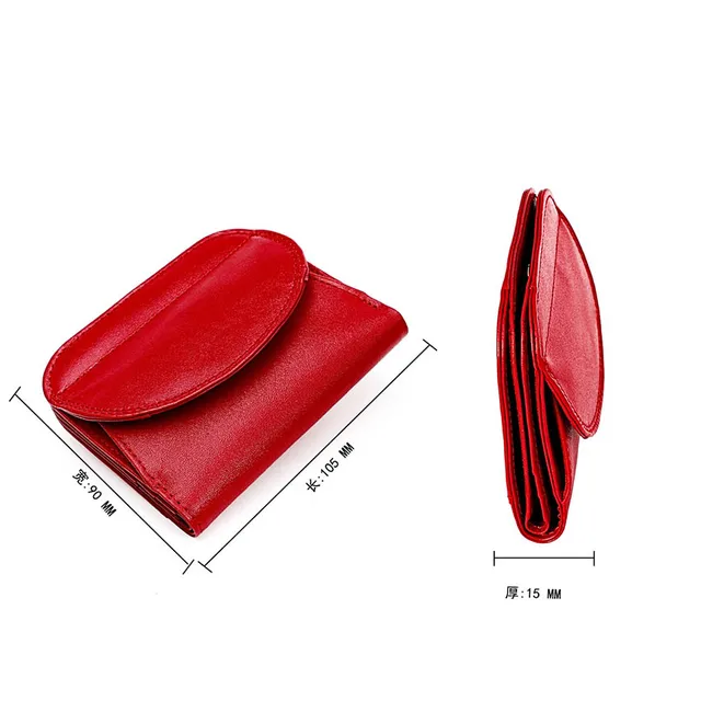 100% Genuine Leather Wallets for Women Fashion Mini Minimalism Business Credit Card ID Holder Bag Wallet Woman Coin Purse 6