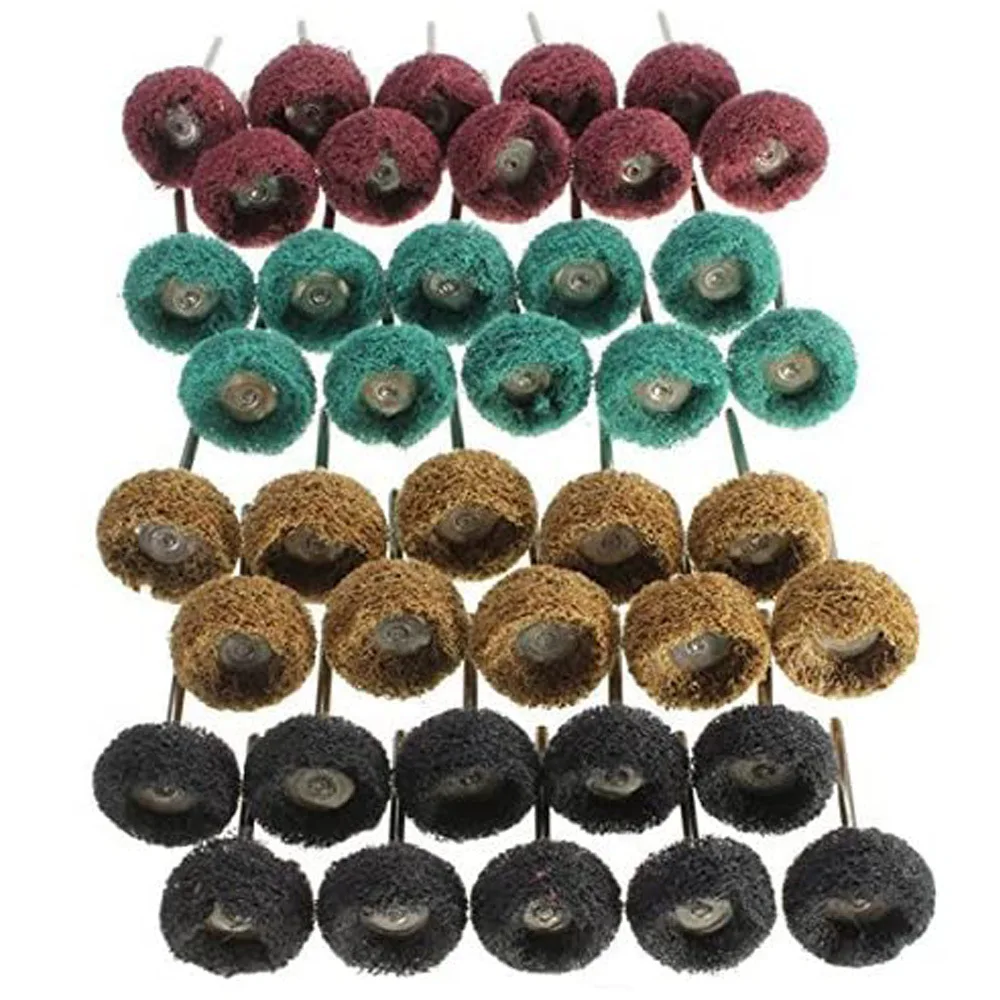 

40pcs Mini Drill Abrasive Brush Jewelry Nylon Buffing Polishing Wheel with 3mm Shank for Dremel Rotary Tool Accessories Set