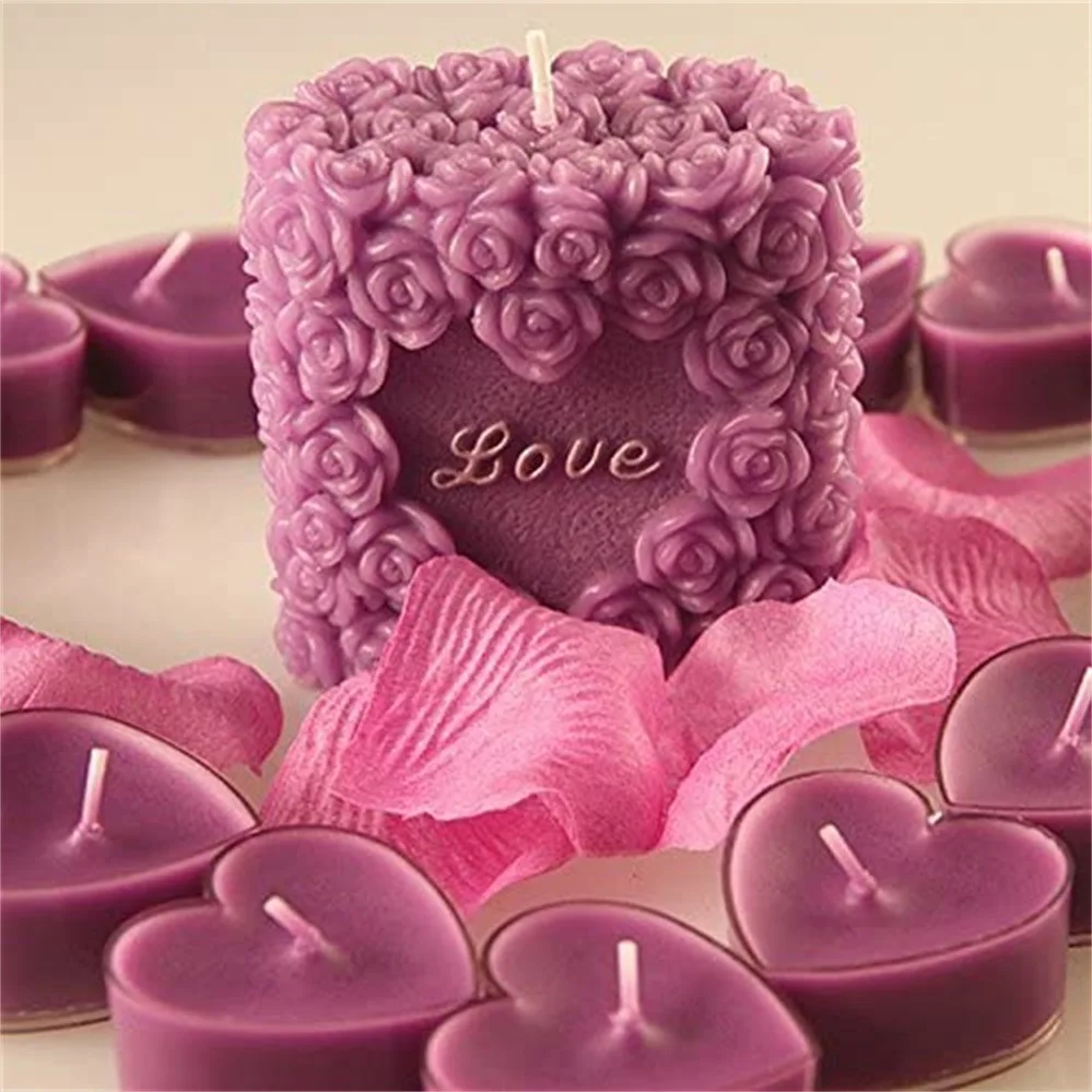 

LOVE'N LV464R DIY Handmade Soap Cake Fondant Silicone Mould Geometric Cylindrical Rose Candle Mold