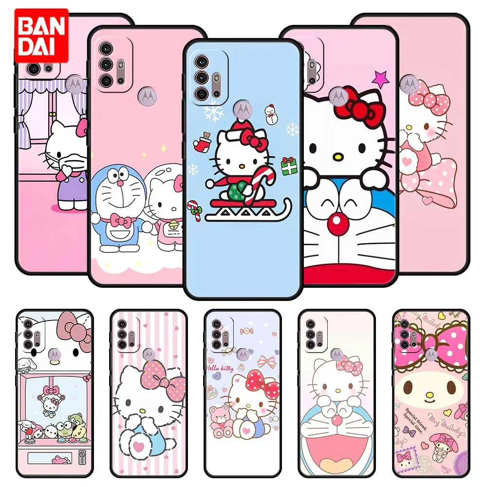 

Cover Case for Motorola Moto G30 G50 G60 G8 G9 G200 G31 G60s Power Plus Play Lite Trend Coque Capa Thin Cartoon Hello Kitty Cat