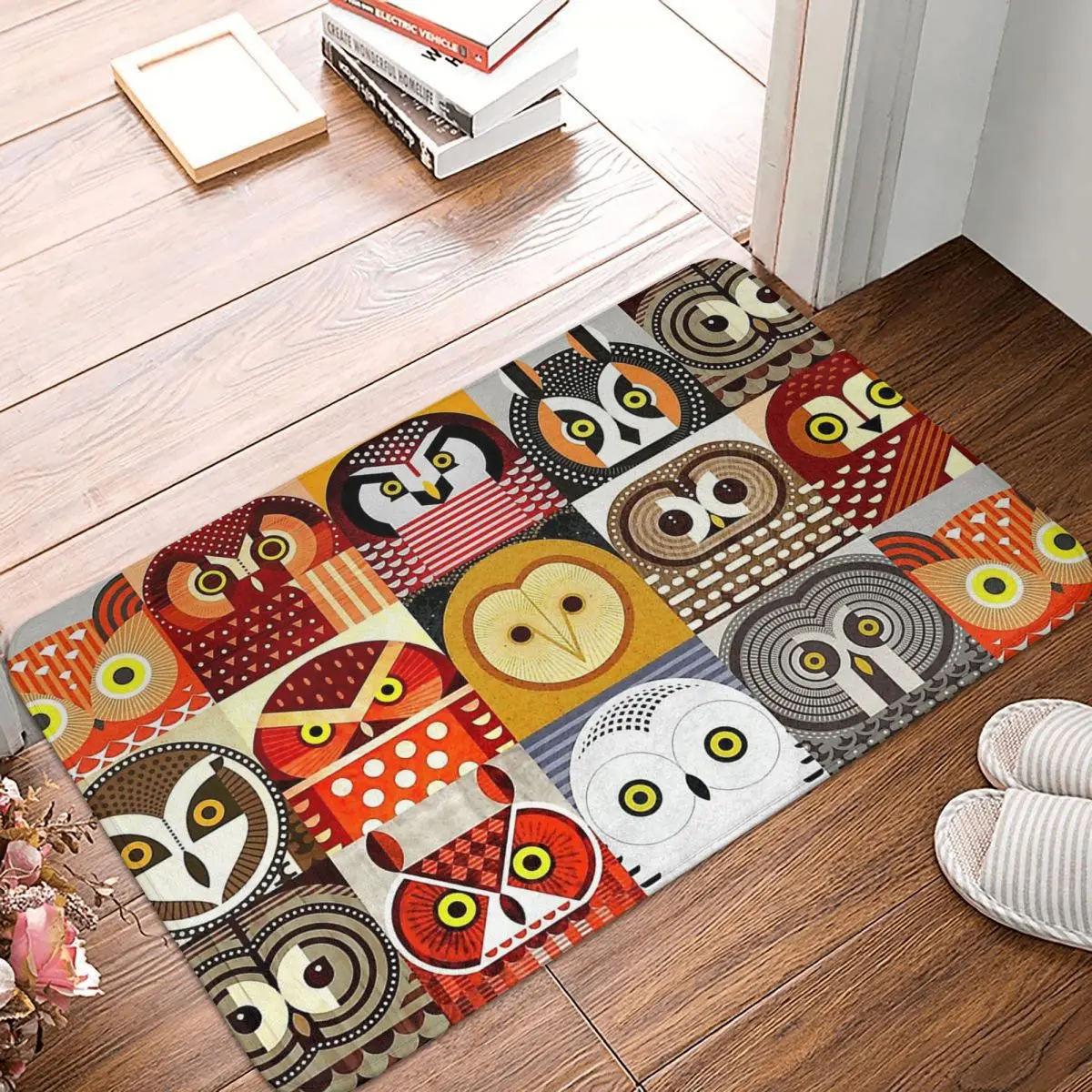 

Bird Bathroom Mat North American Owls Doormat Living Room Carpet Outdoor Rug Home Decor