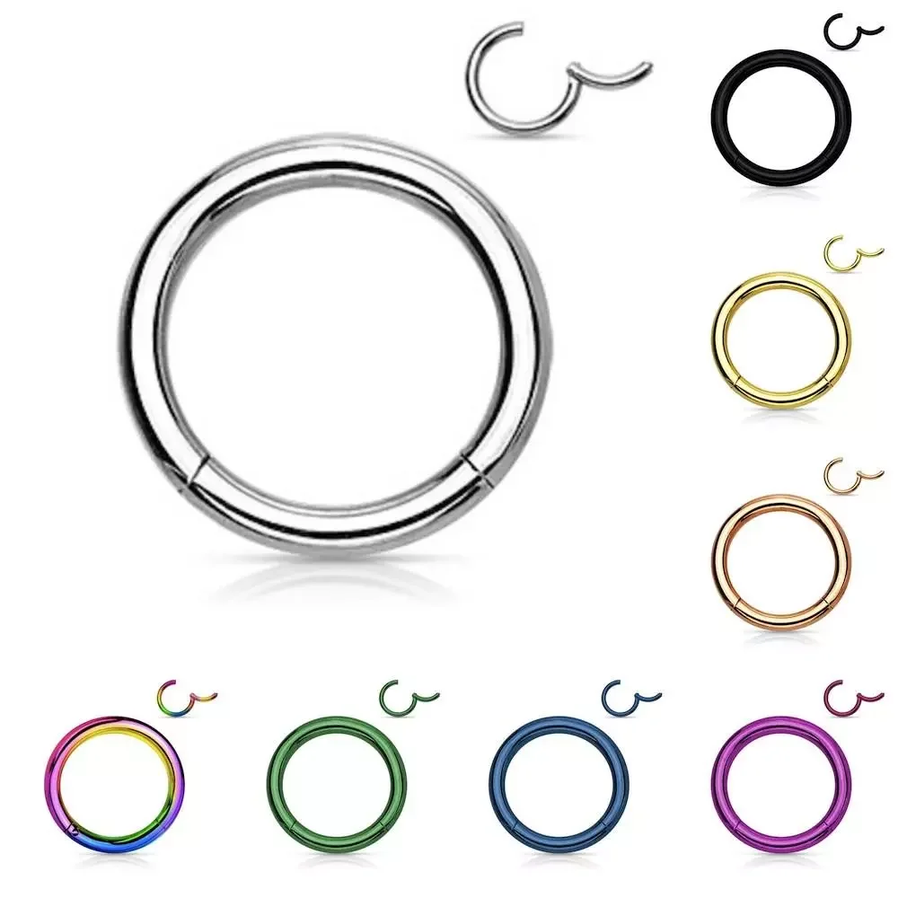 

New in Surgical Steel Tornito Nose Clicker 16G18G Septum Piercing Clicker Ear Cartilage Pircing Earring Helix Septum Cliker Ring