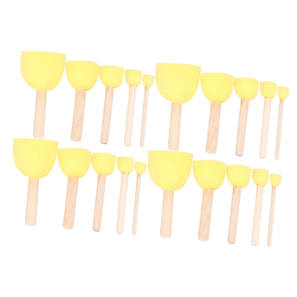 

20pcs Brushes Sponge Brush Set with Wood Handle for Acrylics Stains Varnishes Crafts Drawing