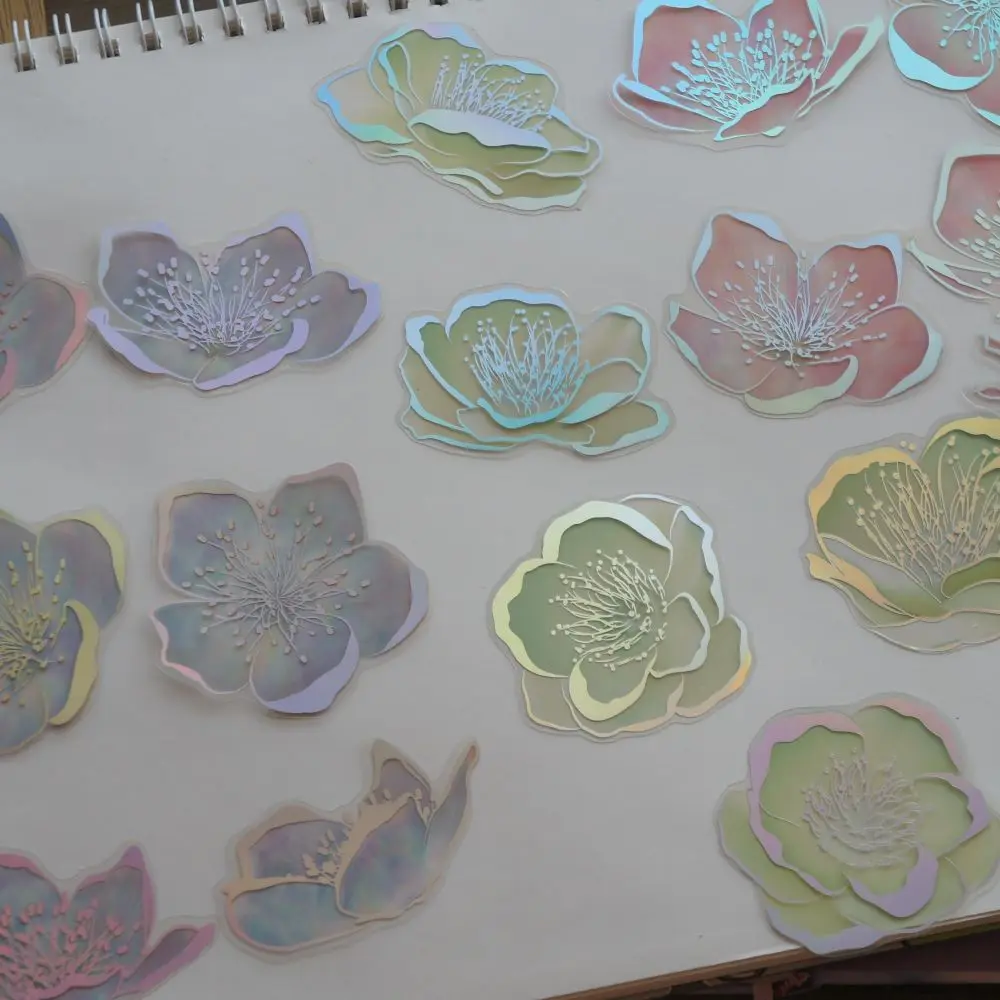 18 шт. Прозрачные лазерные наклейки из ПВХ