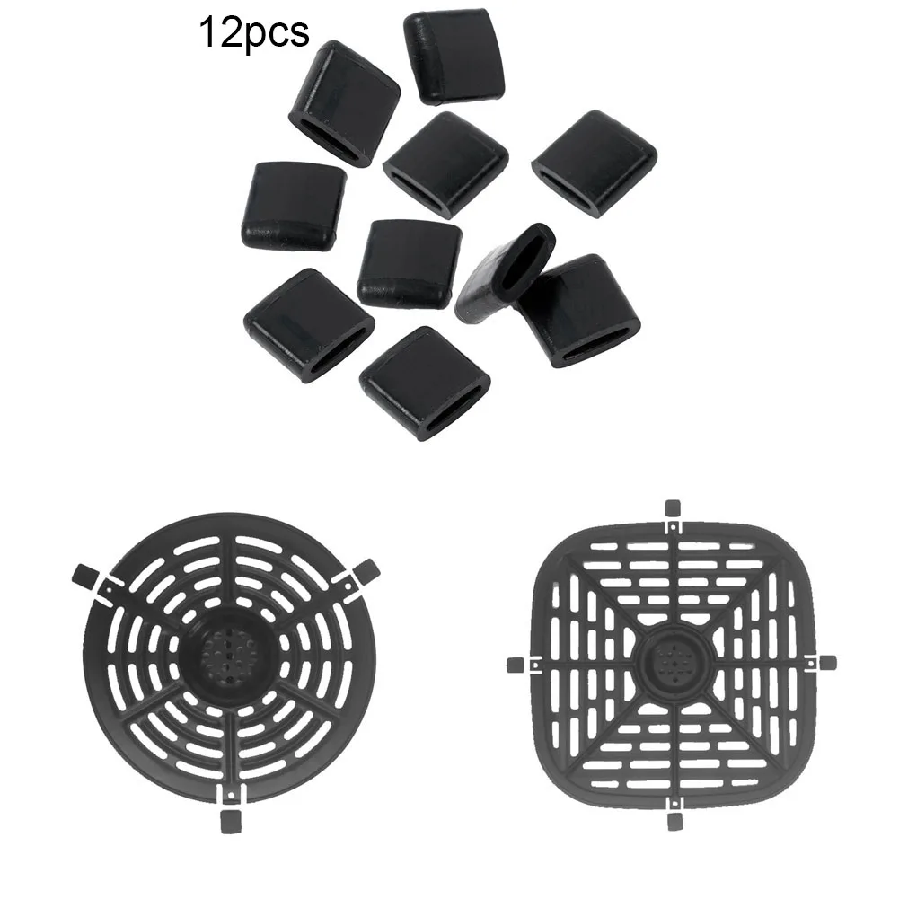 

12PCS Air Fryer Silicone Rubber Tips Air Fryer Grill Pan Rubber Bumpers Non-Scratch Protective Covers BBQ Accessories