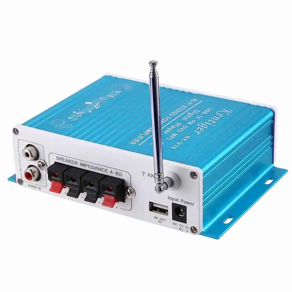 

Kentiger V10 Hi-Fi Class-AB Stereo Digital Player Super Bass Bluetooth Amplifier Remote Control Wireless Car Audio Speaker