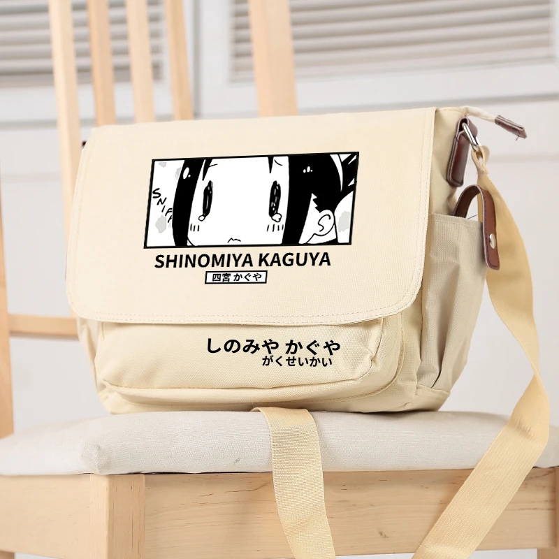 

Anime Kaguya-sama：Love Is War Shinomiya Kaguya Messenger Canvas bag Cosplay Student Travel Shoulder Bag Casual Bag Xmas Gifts