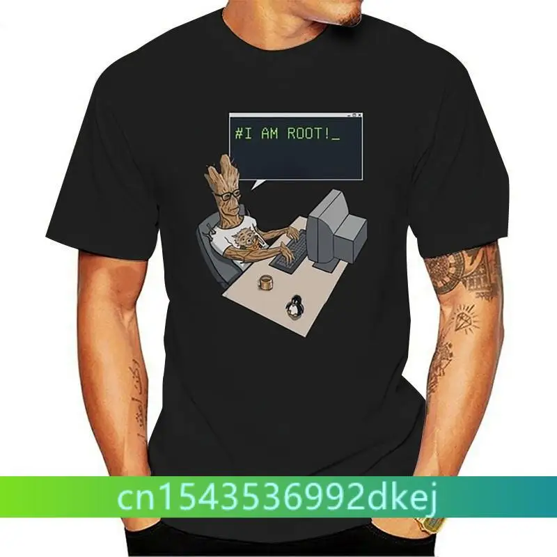 

Printed Men T Shirt Cotton tShirt O-Neck Short-Sleeve Women T-Shirt I am Root!