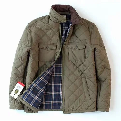 Check Clamp Cotton Jacket Waterproof With Pocket Cargo Cotto