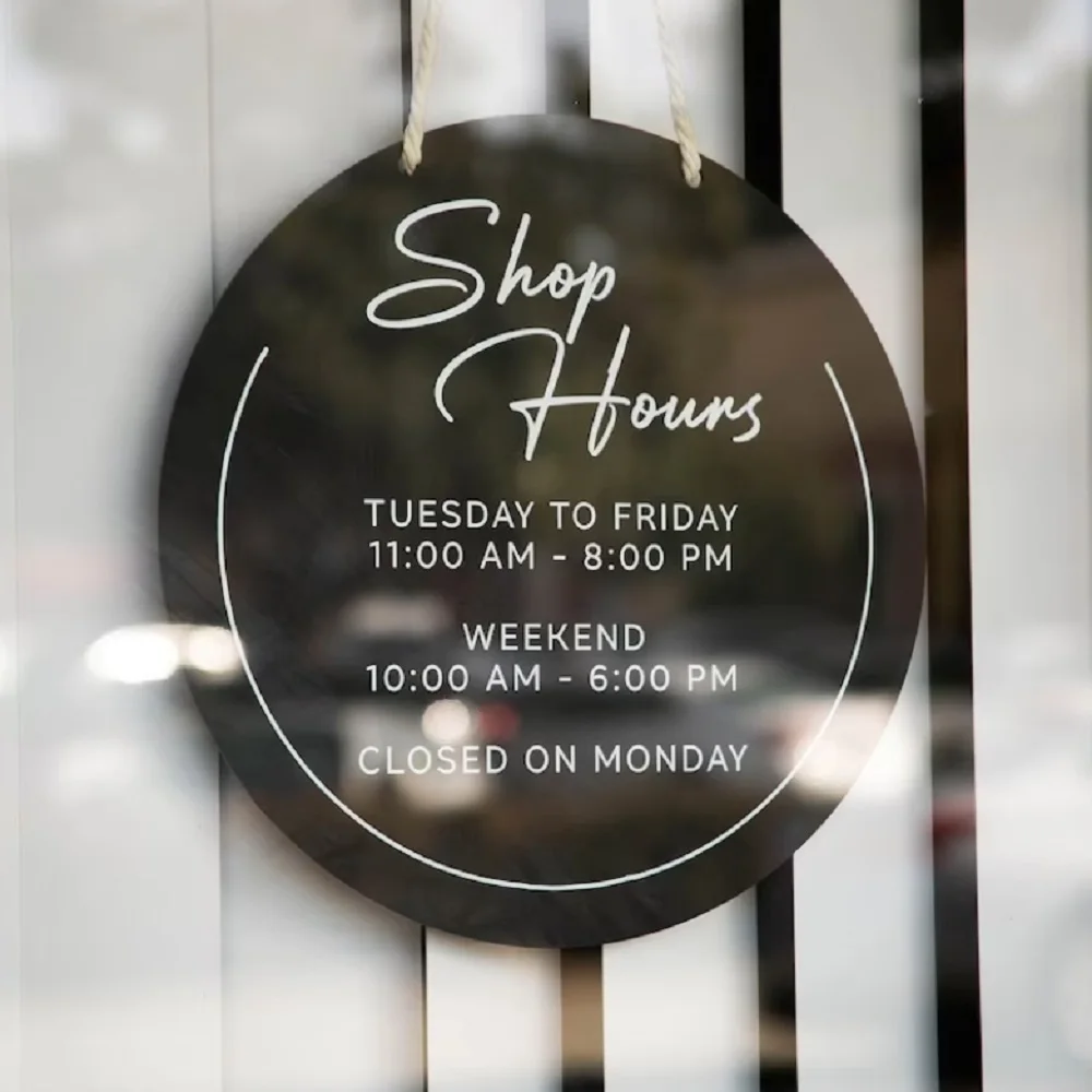 Круглые подвесные акриловые знаки для спа-салонов рабочие рабочее время