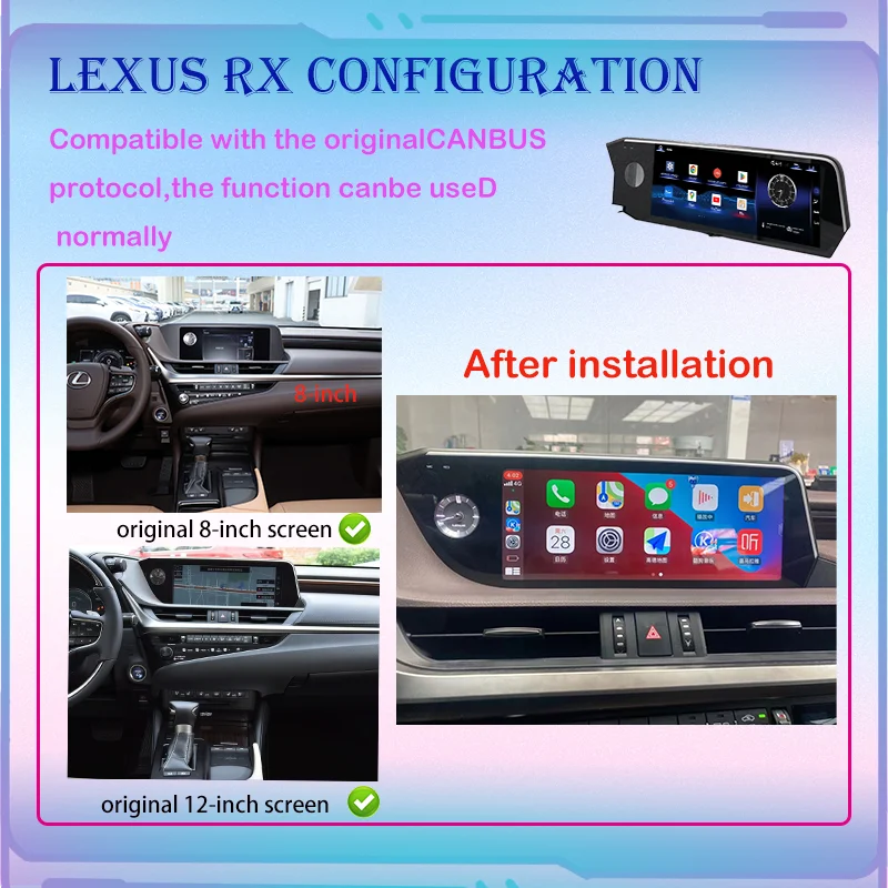 12,3 Android 13 Qualcomm для Lexus ES200 250 300 беспроводнойCarplay авто мультимедийный плеер сенсорный экран GPS-навигация OEM-меню LHDRHD (art.: 3920cd454e663) - 3920cd454e663