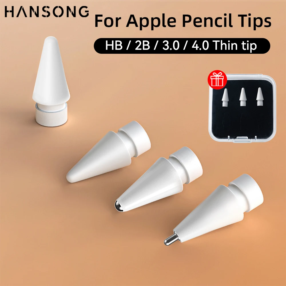 

For Apple Pencil Tips For Apple Pencil 1st 2nd Generation Replacement Tip 2H 2B 3.0 4.0 Soft Hard Double-Layered iPad Stylus Nib