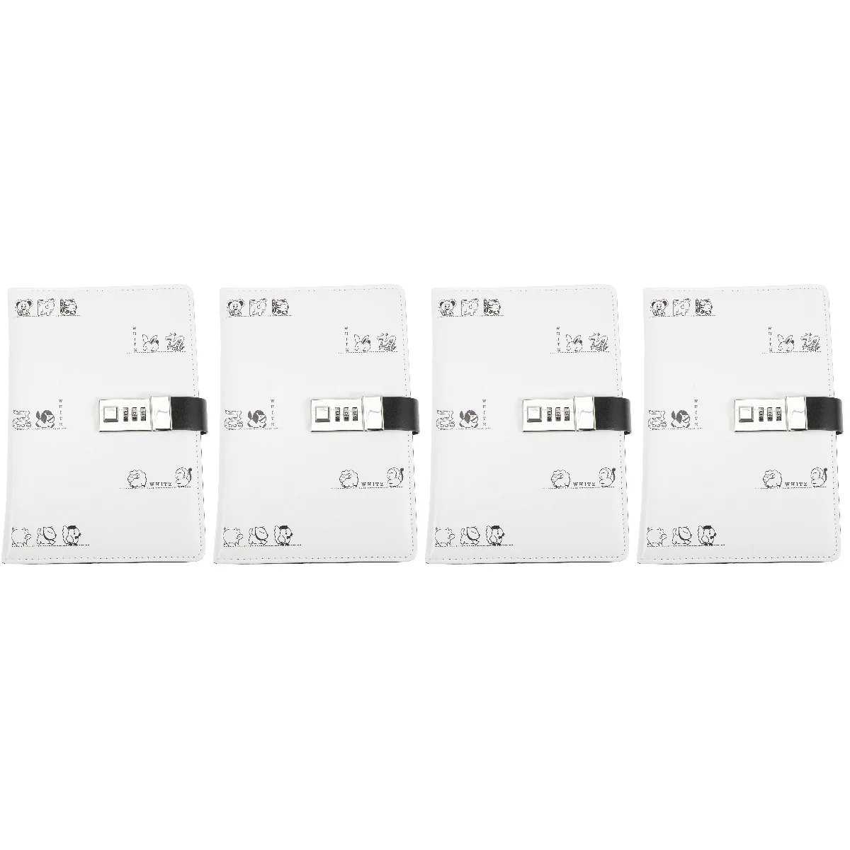 

4pcs Notebook with Lock Password Notebook Lockable Diary Notebook Cartoon Notebook for Student