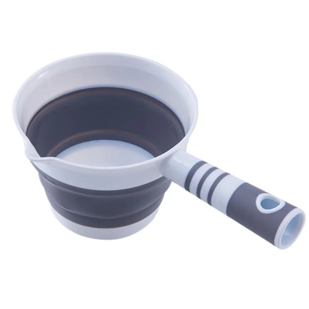 

Water Scoop water Ladle Foldable Silicone Scoop Cup Bathing Kitchen Ladles Bathroom Hair Washing Scoop Grey