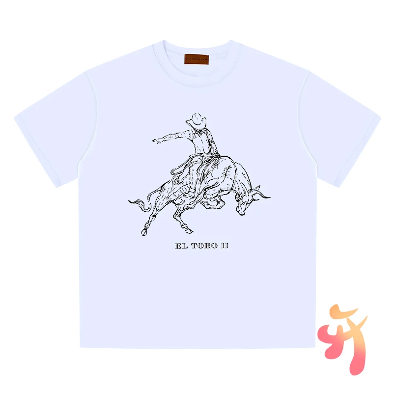 Белые хлопковые футболки Who Decides War ковбойские топы с круглым вырезом и короткими