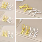 Серьги металлические в виде букв алфавита, корейский стиль