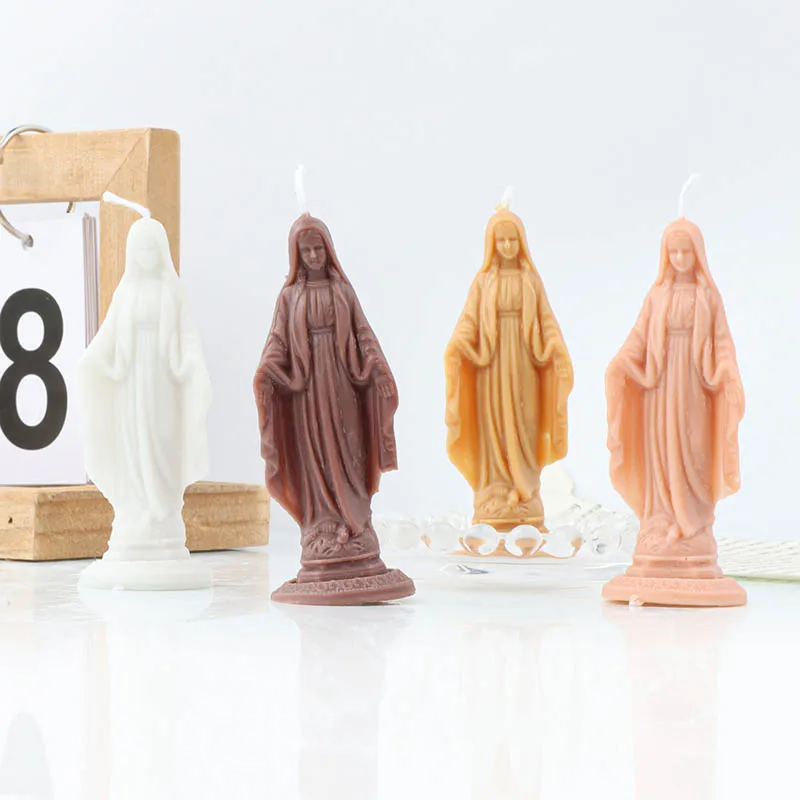 

3D Virgin Mary Candle Silicone Mold DIY Jesus Portrait Handmade Aromatherapy Candle Plaster Making Kits Resin Soap Mould Gifts