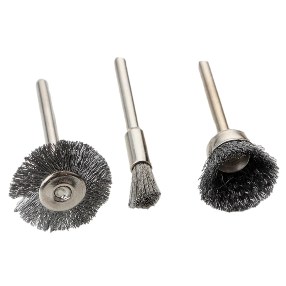 

3 шт. Набор металлических щеток для дрели 3мм, щетки для дрели, щетки для шуруповерта, набор кордщеток, удаление ржавчины
