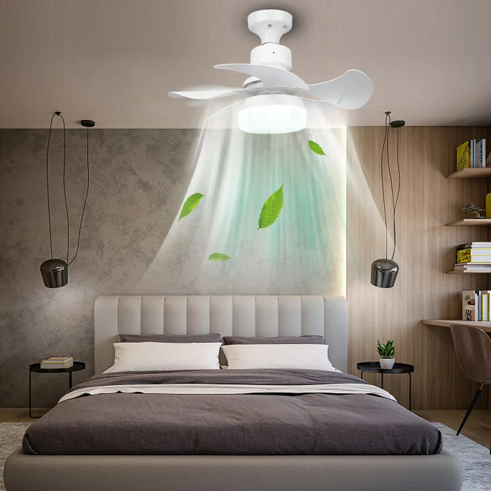 Тихий Потолочный Вентилятор С 5 Лопастями Светодиодный Светильник Регулируемой
