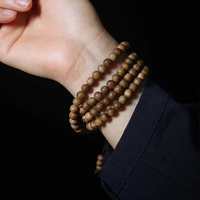Индонезийский браслет из агарового дерева четки 108 шт. ожерелье бисера Будды