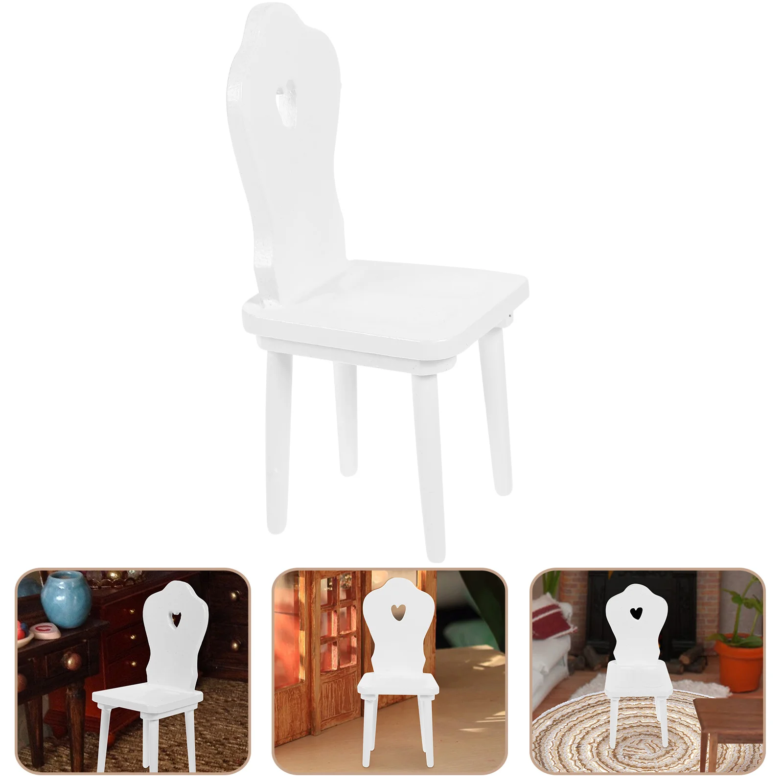 

House Chair Miniature Wood Chair Dollhouse Mini Furniture Chair Model