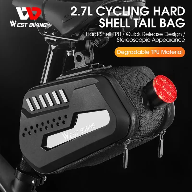 

WESTBIKING Bicycle Bags Hard Shell Saddle Bag Tail Bag Portable Pannier Adjustable Bracket Cushion Tail Bags Bicycle Accessories