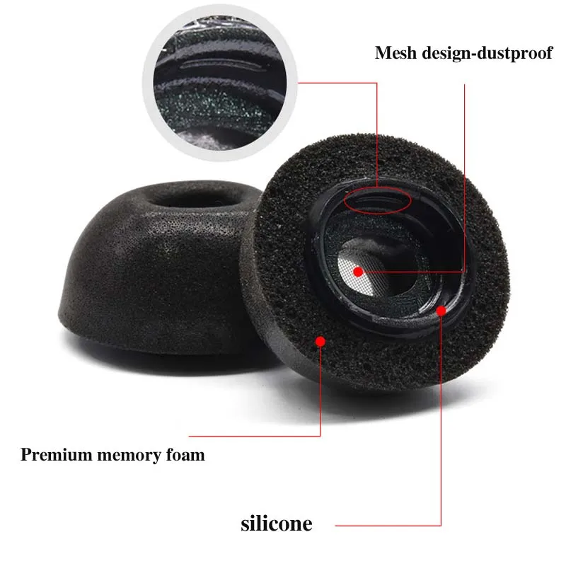 Амбушюры из пены с эффектом памяти для Airpods ProPro2, беспроводные Bluetooth наушники, чехлы для ушей, шапки, подушечки для наушников, вкладыши, 2 шт.пара (art.: 3920c5dc87f25) - 3920c5dc87f25