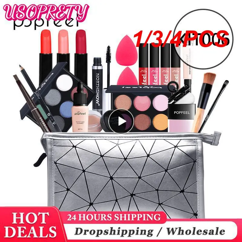 

1/3/4PCS Makeup Sets ALL IN ONE Full Starter Makeup Kit Face Eyes Lips Make-up Cosmetics Gifts For Beauty Beginners TSLM1