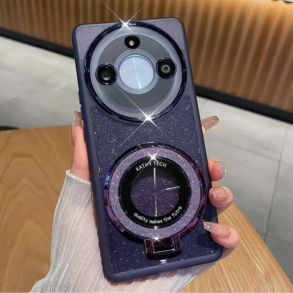 Роскошный мягкий блестящий защитный чехол с кольцом-подставкой для Honor 200 70 90 Lite X9