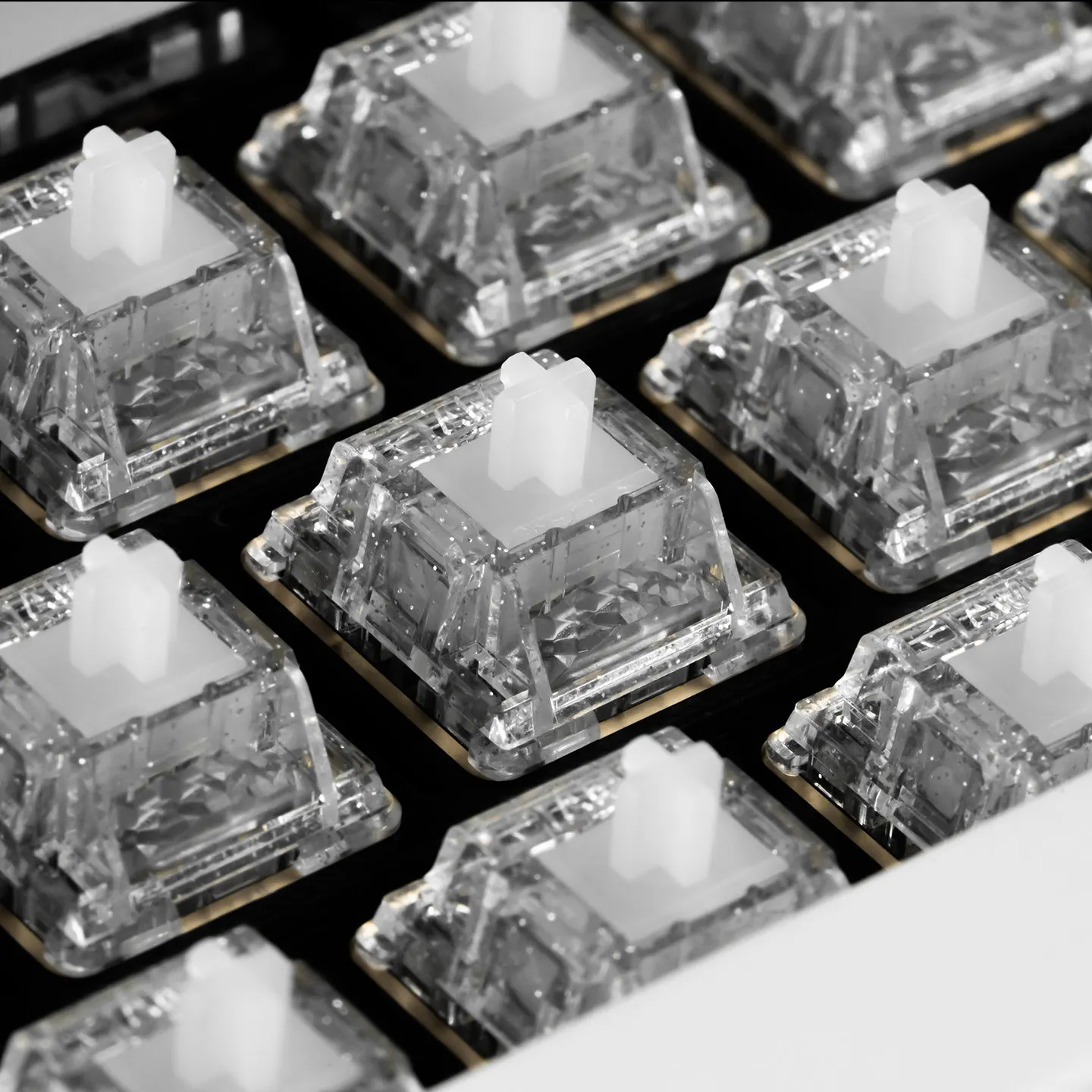 Фото Механические переключатели для клавиатуры Angry Miao Ice Silver Pro V3: высокопрозрачные, RGB, Hi-Fi звук Mahjong, полированный алмазный световод №4