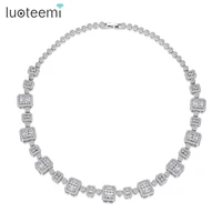 luoteemi 2021 fashion women choker necklace full high quality cubic zircons cuban link chain for female kopop party shinning