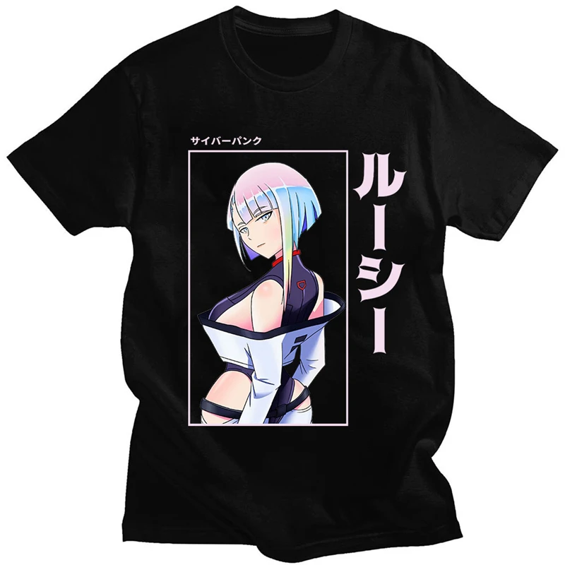 

Japan Anime Lucy Cyberpunk Edgerunners T-shirts Harajuku Punk Gothic Clothes Tees Men Women Short Sleeves T Shirt Oversized Cozy