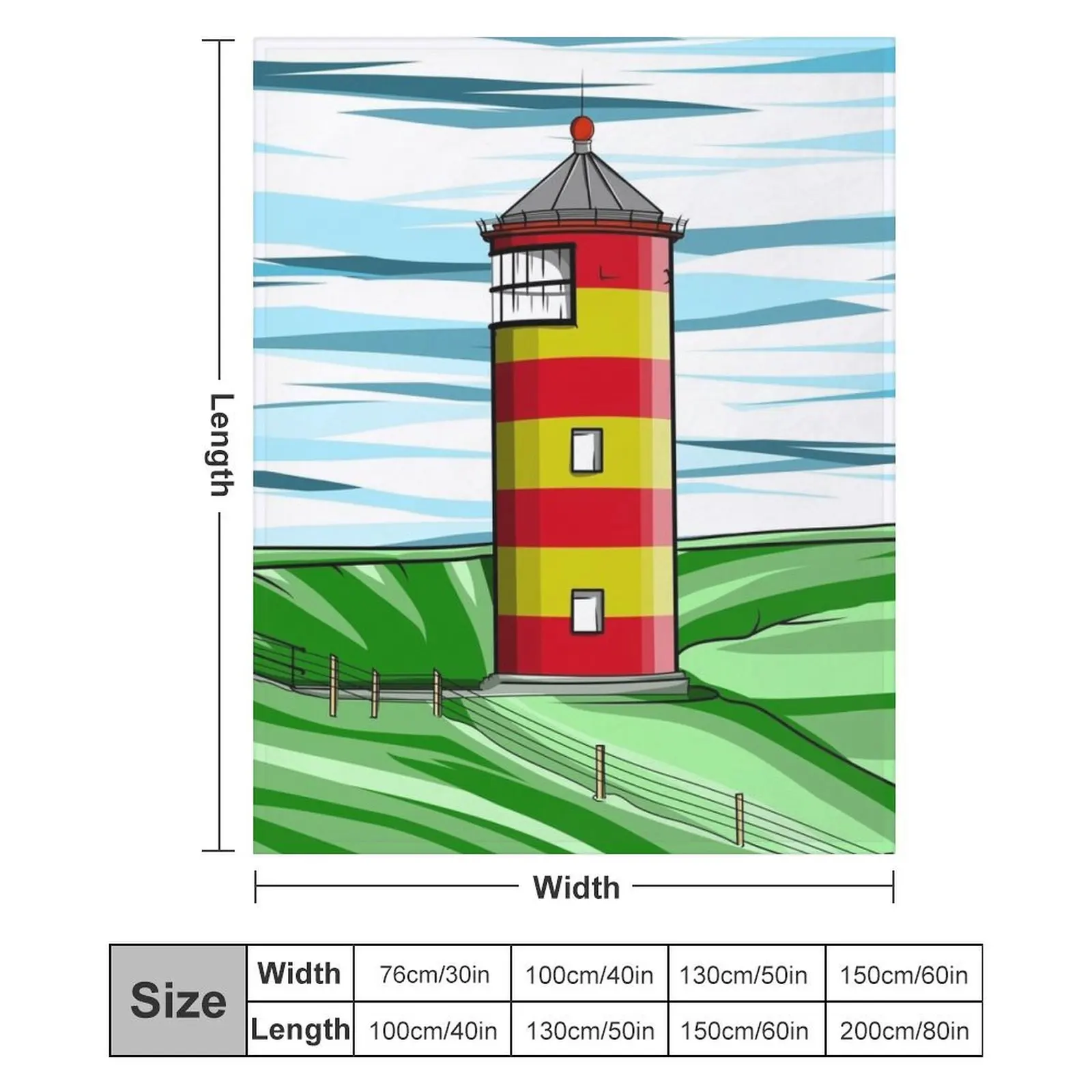Pilsum Lighthouse Pilsumer Leuchtturm Германия Пледы и мягкие плед для кровати