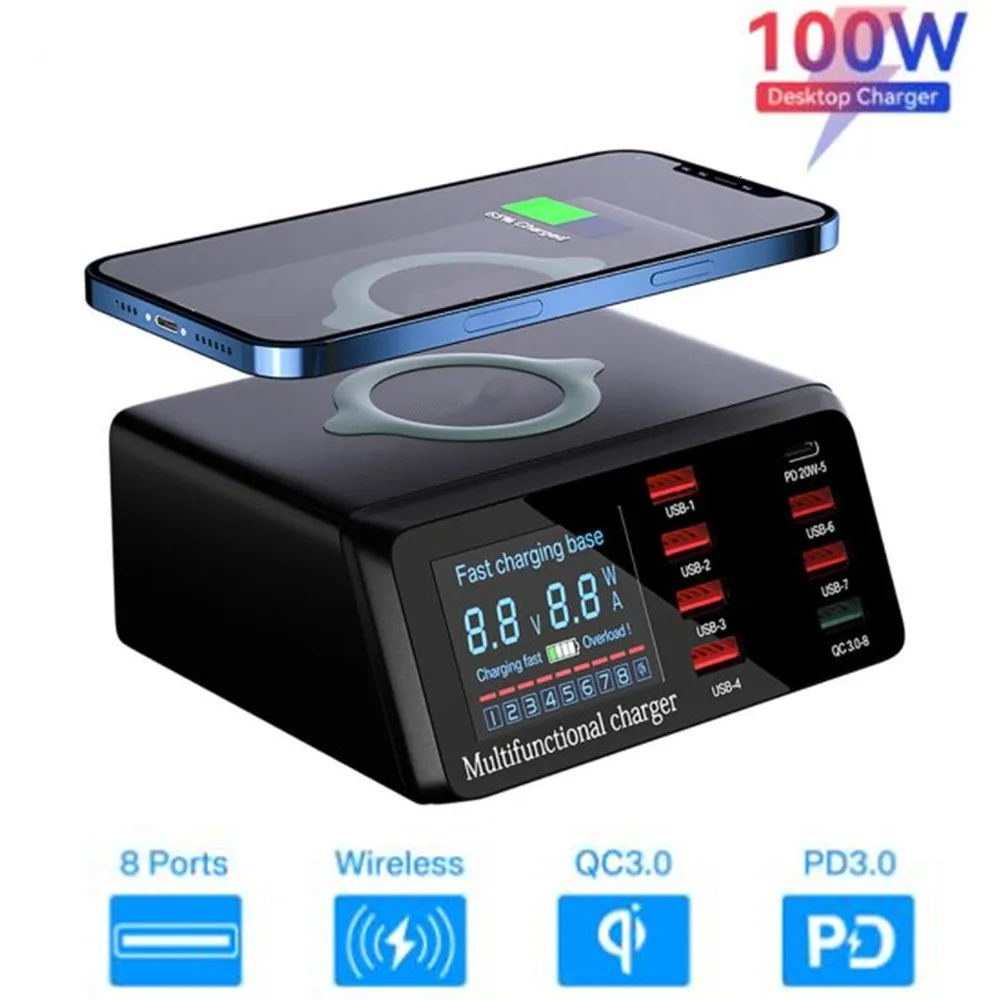 

Сетевое зарядное устройство с Usb-портом и поддержкой быстрой зарядки, 100 Вт