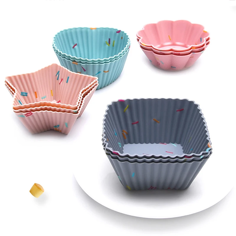 

12 Pcs Cupcake Mold Muffin Cup Silicone Baking Pans Kitchen Cooking Bakeware