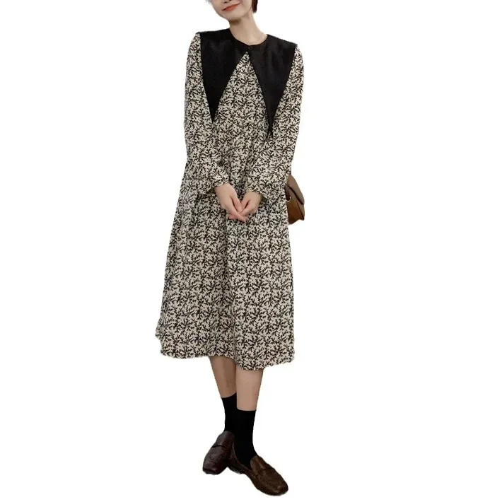 Плюс размер утягивающее платье во французском стиле для женщин осеннее новое