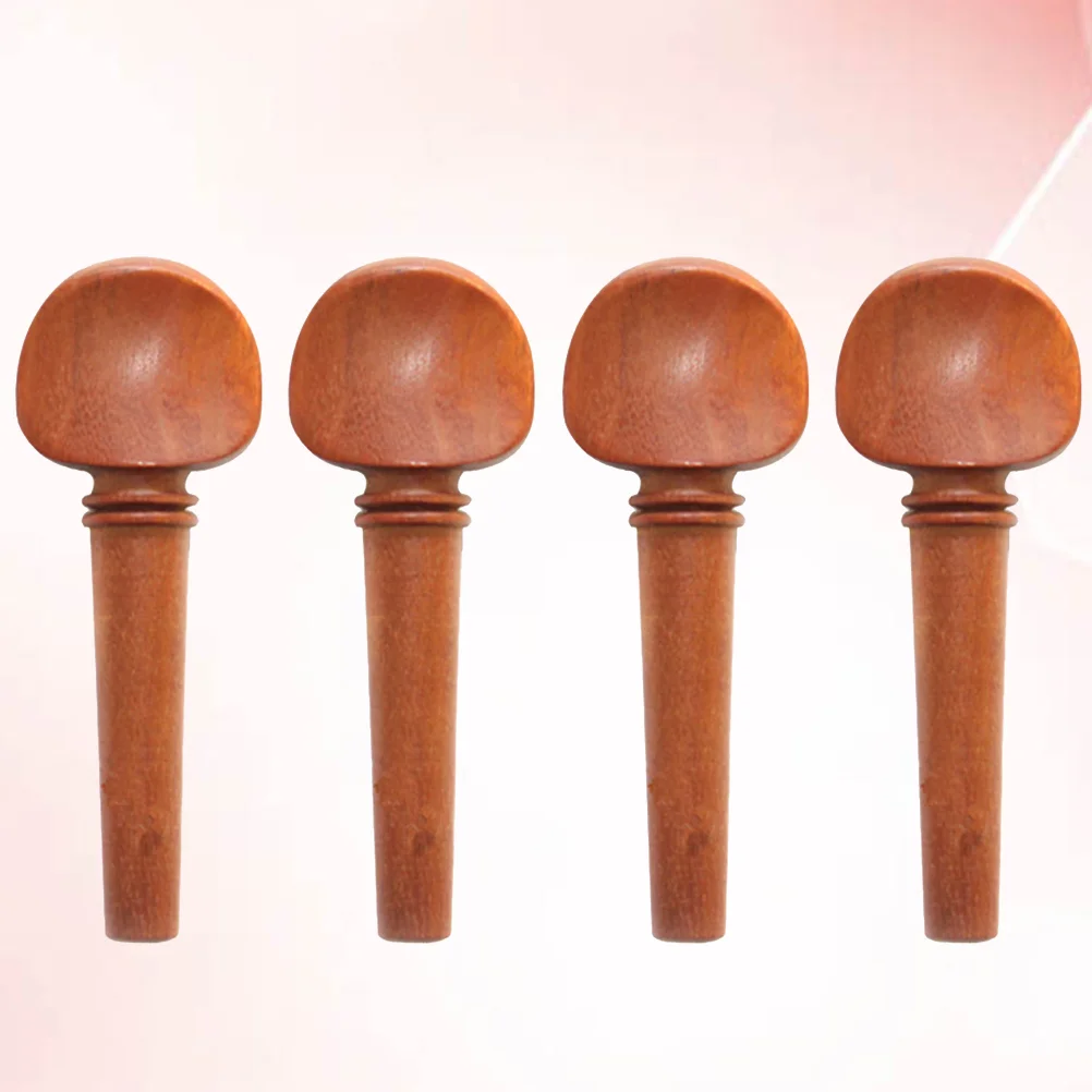 

4pcs Violin Turning Pegs End Pin Jujube Wooden Axes Violin Shaft String Button for 4/4 Violin (Khaki)