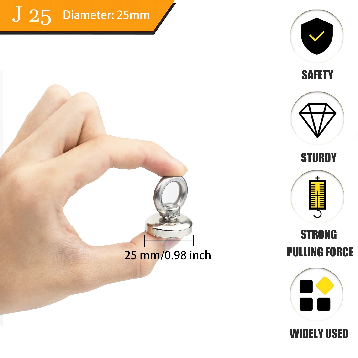 

N52 Сверхмощные поисковые магниты Сильный неодимовый магнит Спасательный магнит Магниты для глубоководной рыбалки Монтаж с кольцевым болтом