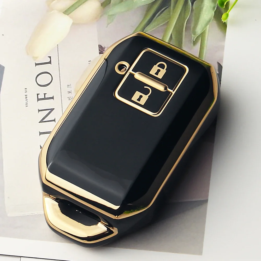 

KEYYOU модный чехол для автомобильного ключа из ТПУ для Suzuki Ertiga Swift Wagon R 2/3, защищенный держатель с кнопкой, брелок без ключа, аксессуары