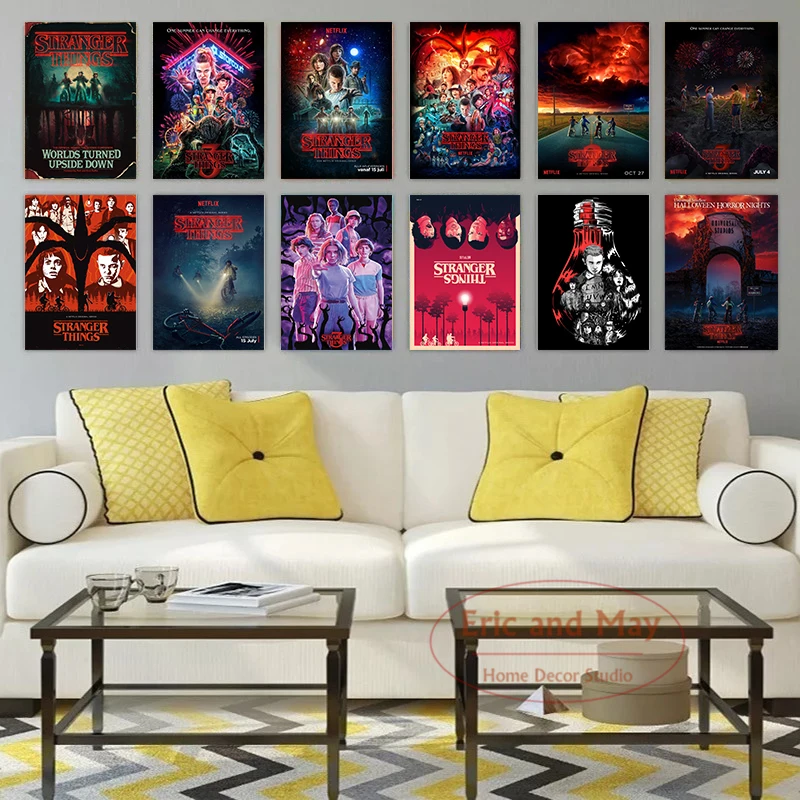 

Movie Poster Stranger Things Poster Canvas Home Decor Paintings Wall Art HD Prints Creative Modular Living Room