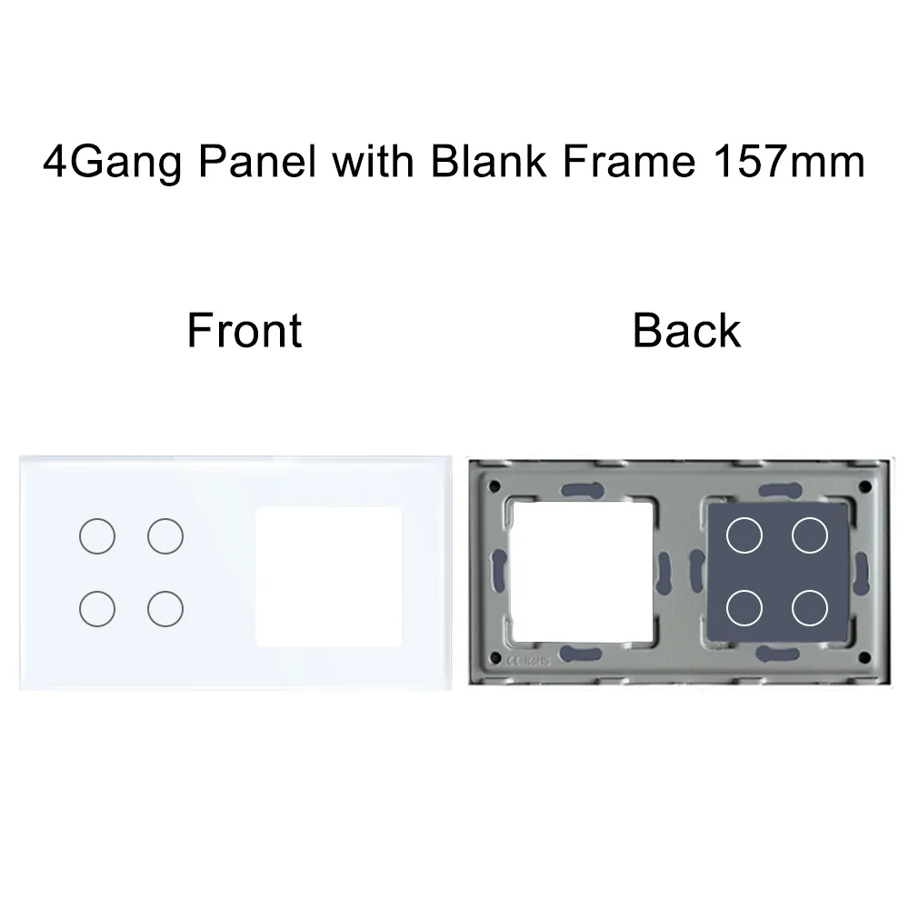

Стеклянная рама TAWOIA 157 мм, двойная комбинация, закаленное стекло с металлической рамой для настенного выключателя, функциональная деталь розетки, только «сделай сам»