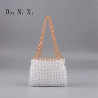 clear beaded handbag acrylic woven ladies bag niche fashion handbags for women designer luxury summer vacation beach bag