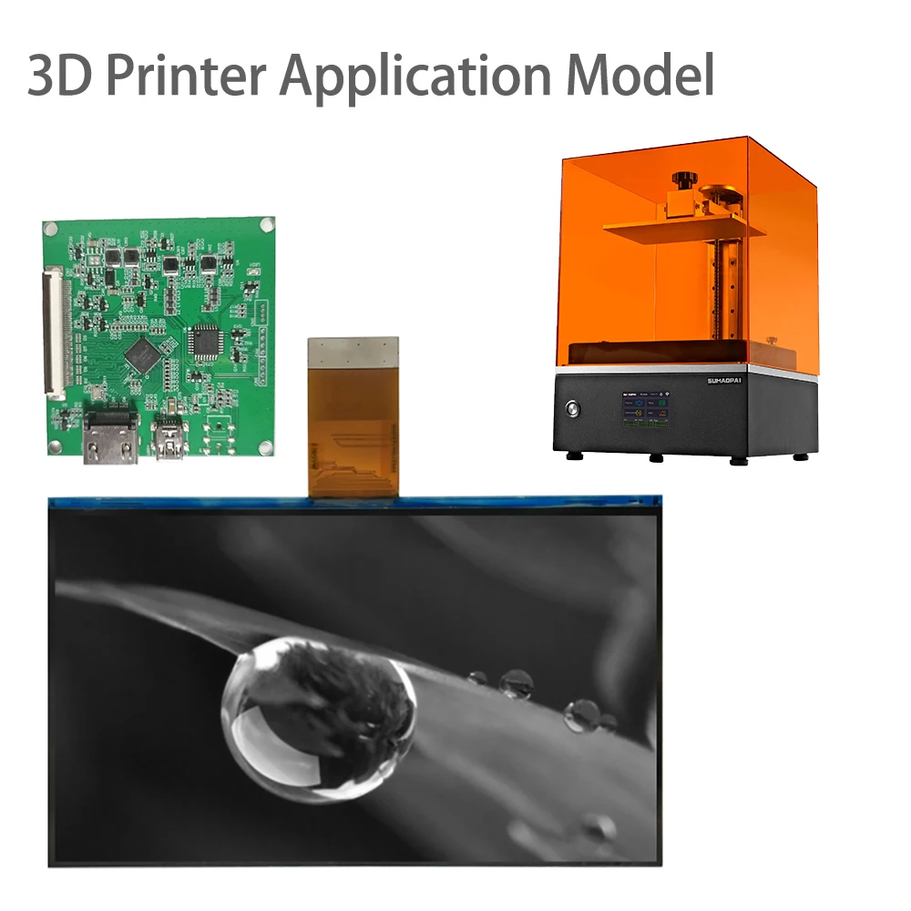 Tela de exibição  Luz uv 405nm dos Acessórios da Impressora 3d Que Cura Boe 10.3 Polegada 8k Lcd Mono Hdmi a Mipi M580